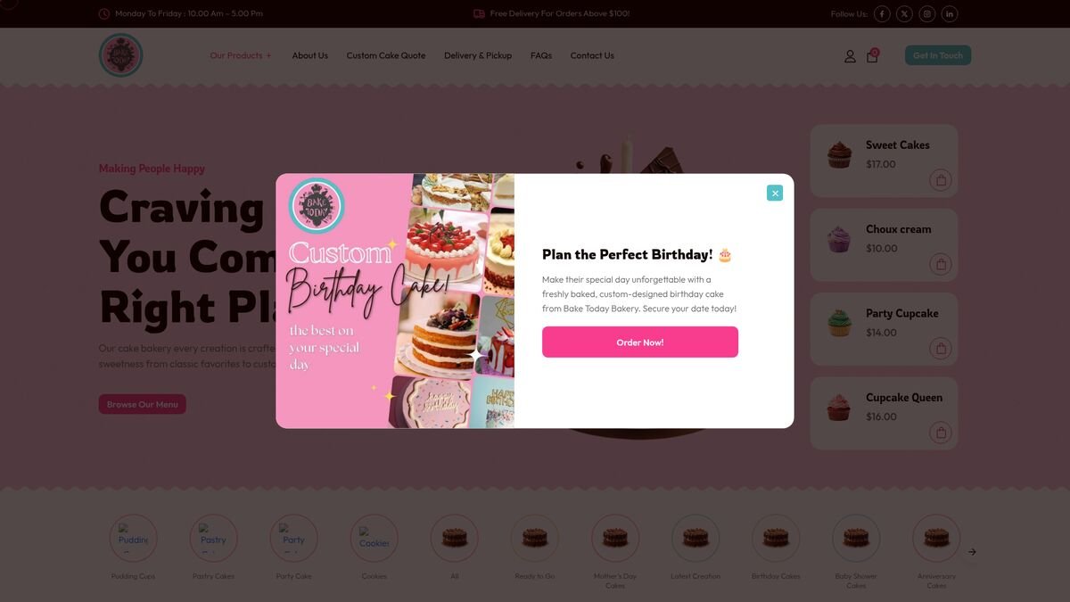 Bake Today Bakery — Bakery & E-commerce